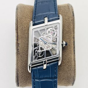 【V8 Factory 2022 Strongly Recommended】 The Market's Highest-Grade Cartier Tank Square Skeleton Series! Exclusive Premiere: Crafting the Ultimate 1:1 Replica! Specifications Match Authentic: 1⃣️ Case Dimensions: 47.15 x 26.2 mm 2⃣️ Movement:Swiss Ronda 4S20 modified mechanical movement 3⃣️ Case Thickness: 7.82mm 4⃣️ Dial Color: Skeletonized 5⃣️ Dial Shape: Rectangular 6⃣️ SKU: Silver Case with Silver Bezel  Silver with Diamonds  Rose Gold 7⃣️ Strap Color: Gray  Blue  Brown(Imported calf leather)  8⃣️ Buckle Type: Classic Pin Buckle  9⃣️ Case Back: See-Through  1⃣️0⃣️ Crystal: Sapphire Crystal  1⃣️1⃣️ Hands: Blue Burnished Steel Blue Hands  1⃣️2⃣️ Crown: Gem-Set Crown  A Masterpiece Crafted by V8 Factory. We Welcome Your Appreciation!